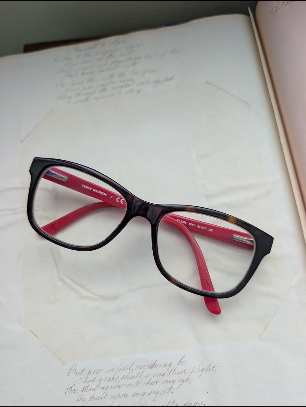 Tory Burch Tortoise & Red Eyeglasses